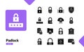 Padlock glyph icon set for privacy access lock and security Royalty Free Stock Photo