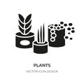 Glyph plant icon flower pot aloe cactus eco vector Royalty Free Stock Photo
