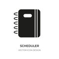 Glyph scheduler icon business planner logo vector