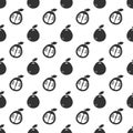 Black pomelo seamless pattern background.