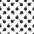 Black pomelo seamless pattern background.