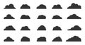 Glyph shape cloud icon weather bubble vector set
