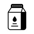 A glyph style icon of milk packaging Royalty Free Stock Photo