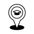 glyph style icon of school or campus location, premium vector Royalty Free Stock Photo
