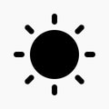 glyph sun icon vector for brightness symbol isolated