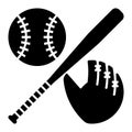 Glyph vector baseball equipment icon Royalty Free Stock Photo