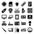 Computer Hardware Flat Icons Pack Royalty Free Stock Photo