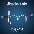 Glyphosate molecule. It is a broad-spectrum systemic herbicide.