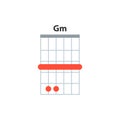 Gm guitar chord icon. Basic guitar chords vector isolated on white