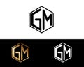 GM letters linked with hexagon shape logo