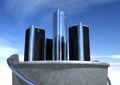 GM Renaissance Center in a Bucket Royalty Free Stock Photo