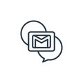 gmail icon vector from social media concept. Thin line illustration of gmail editable stroke. gmail linear sign for use on web and