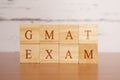 GMAT. Graduate Management Admission Test or exam in wooden block letters Royalty Free Stock Photo