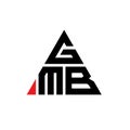 GMB triangle letter logo design with triangle shape. GMB triangle logo design monogram. GMB triangle vector logo template with red Royalty Free Stock Photo