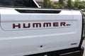 GMC Hummer EV Sport Utility Truck display. The GMC Hummer EV is offered in EV2, EV2x, and EV3x models Royalty Free Stock Photo