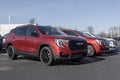 GMC Terrain SLT SUV display at a dealership. GMC offers the Terrain in SLE, SLT, AT4 and Denali models. MY:2024