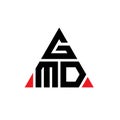 GMD triangle letter logo design with triangle shape. GMD triangle logo design monogram. GMD triangle vector logo template with red Royalty Free Stock Photo