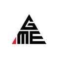 GME triangle letter logo design with triangle shape. GME triangle logo design monogram. GME triangle vector logo template with red Royalty Free Stock Photo