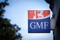 GMF logo in front of their local agency in Bordeaux.