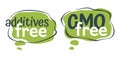 GMO and additives free - calligraphic labels