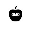 GMO Apple, Genetic Modified Eat Solid Flat Vector Icon Isolated on White Background Royalty Free Stock Photo