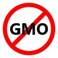 GMO ban icon. GMO is prohibited. Stop GMO icon. Vector illustration Royalty Free Stock Photo