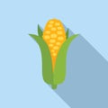Gmo corn icon flat vector. Dna food