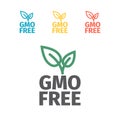 Gmo free badge, logo, icon. Flat vector illustration on white background. Can be used business company. Royalty Free Stock Photo