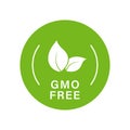 Gmo Free Green Silhouette Icon. Non Gmo Label, Only Natural Organic Product. Leaf Sign Healthy Vegan Bio Food Concept Royalty Free Stock Photo