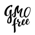 GMO free hand drawn logo, label. Vector illustration eps 10 for food and drink, restaurants, menu, bio markets