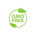 GMO free icon. Non GMO design element for tags, product packag, food symbol, emblems, stickers. Healthy food concept