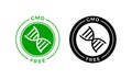 GMO free icon. Vector green non GMO DNA label Royalty Free Stock Photo