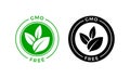 GMO free icon. Vector green non GMO label sign Royalty Free Stock Photo