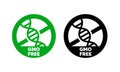 GMO free label DNA vector icon for product package Royalty Free Stock Photo