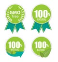 Gmo Free and 100 Natural Label Set Vector Illustration Royalty Free Stock Photo