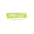 GMO free natural product icons and elements collection for food market, ecommerce, organic products promotion, healthy