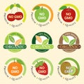 GMO Free Non GMO and organic guarantee tag label emblem sticker Royalty Free Stock Photo