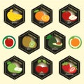 GMO Free Non GMO and organic guarantee tag logo label emblem sticker for plant fruits and vegetable Royalty Free Stock Photo