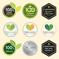 GMO Free Non GMO and organic guarantee tag logo label emblem sticker for plant fruits and vegetable