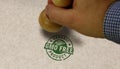 GMO free organic product stamp and stamping Royalty Free Stock Photo