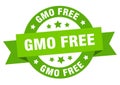 gmo free round ribbon isolated label. gmo free sign.