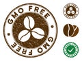 GMO Free Stamp with Grunge Surface