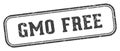 gmo free stamp. gmo free rectangular stamp on white background Royalty Free Stock Photo