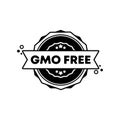 GMO free stamp. Vector. GMO free badge icon. Certified badge logo. Stamp Template. Label, Sticker, Icons. Vector EPS 10. Isolated