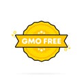 GMO free stamp. Vector. GMO free badge icon. Certified badge logo. Stamp Template. Label, Sticker, Icons. Vector EPS 10. Isolated