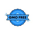 GMO free stamp. Vector. GMO free badge icon. Certified badge logo. Stamp Template. Label, Sticker, Icons. Vector EPS 10. Isolated