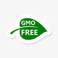 GMO free sticker icon. Green leaf non GMO logo sign for healthy food package label design Royalty Free Stock Photo