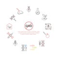 GMO. Genetically modified organism. Line icons set. Vector signs Royalty Free Stock Photo