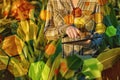 GMO science in corn field