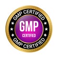 GMP Certified Badge, Good Manufacturing Practice Certified Stamp, GMP Approved Label, Packaging Design Elements, Supplement, GMP